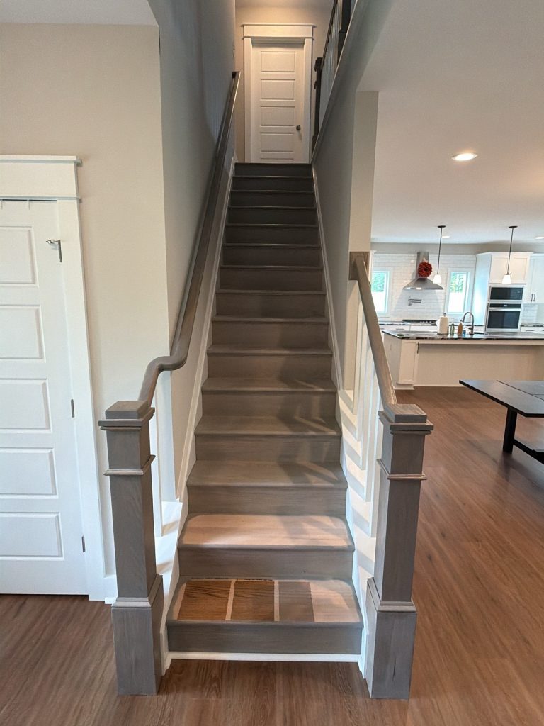 home interior staircase before painting