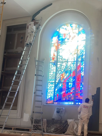 church interior painting before