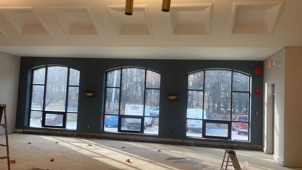 church wall interior painting after