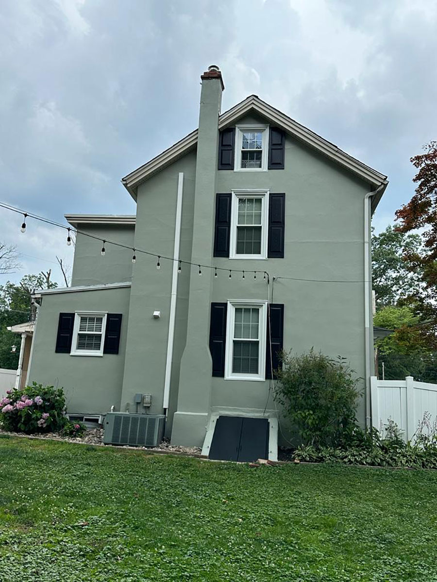 stucco exterior painting (side) after