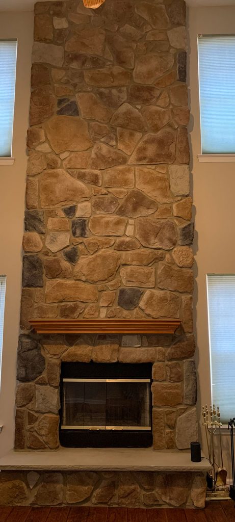 stone wall painting before