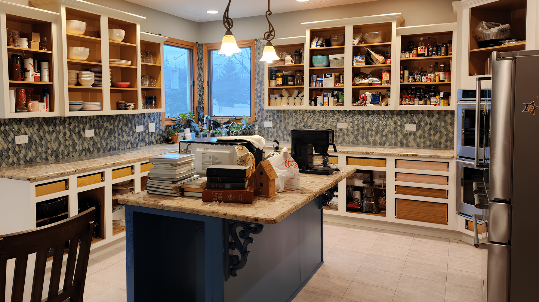 Cabinet Painting Before and After in Shorewood Before