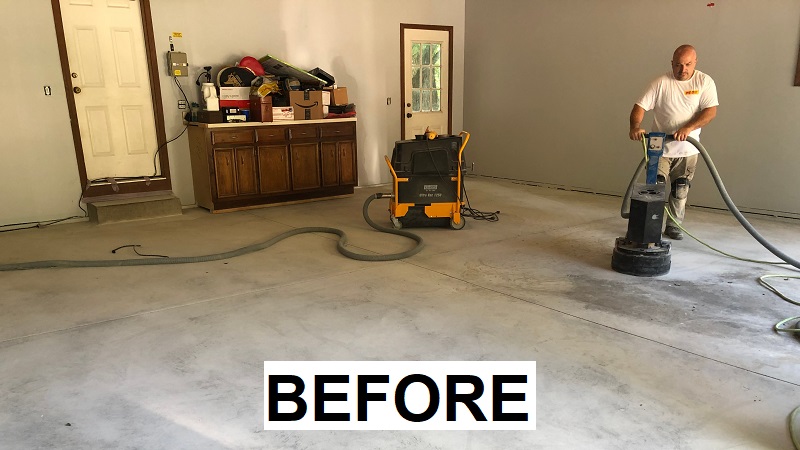 Plainfield Area Garage Floor Makeover Before