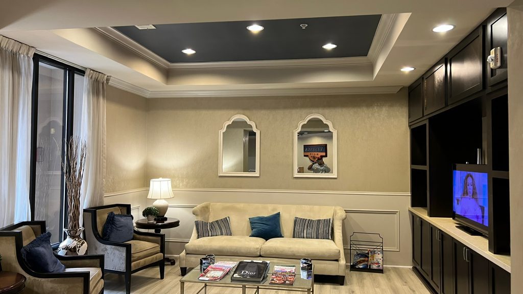 condo lobby before repainting