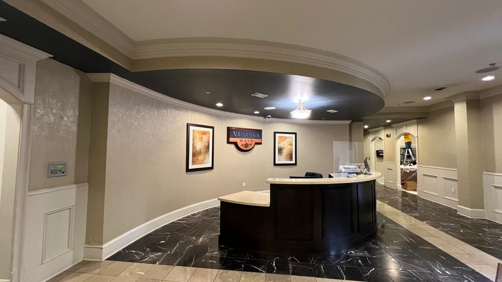lobby commercial interior painting - before