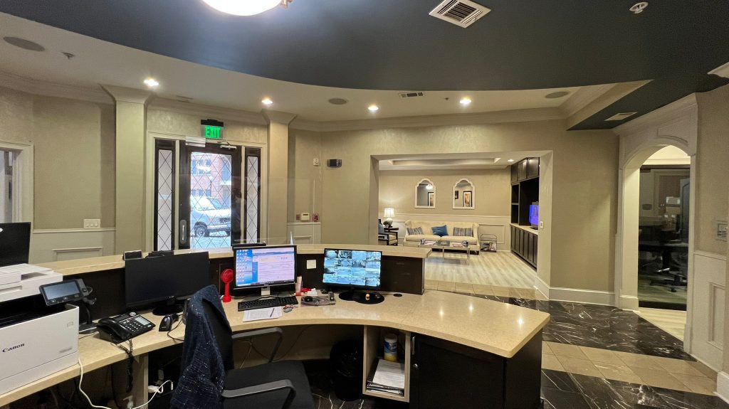 main lobby commercial interior painting - before