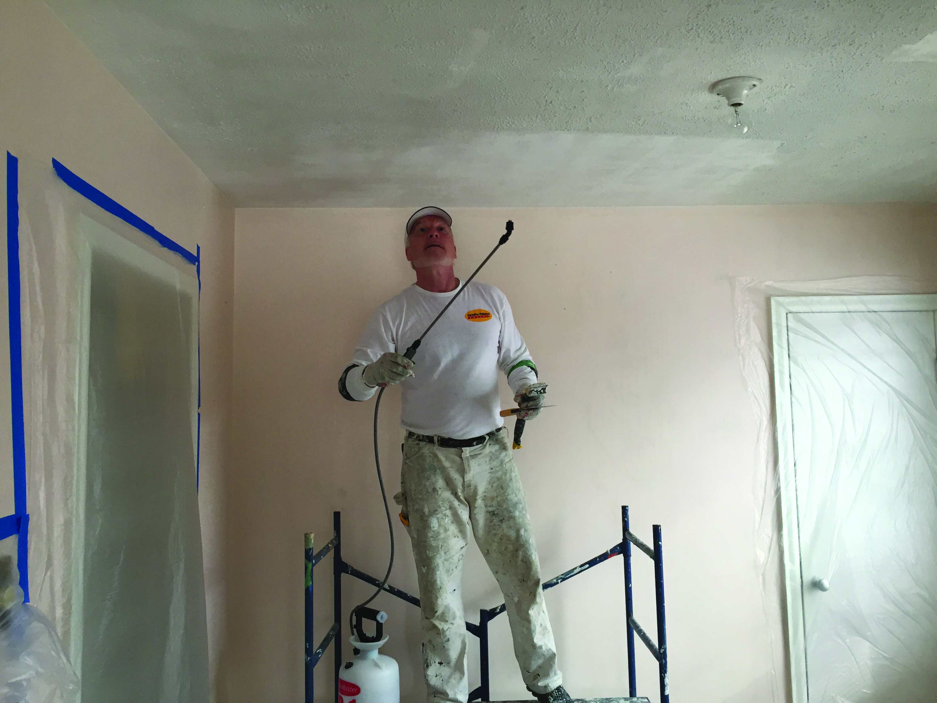 Popcorn ceiling preparation