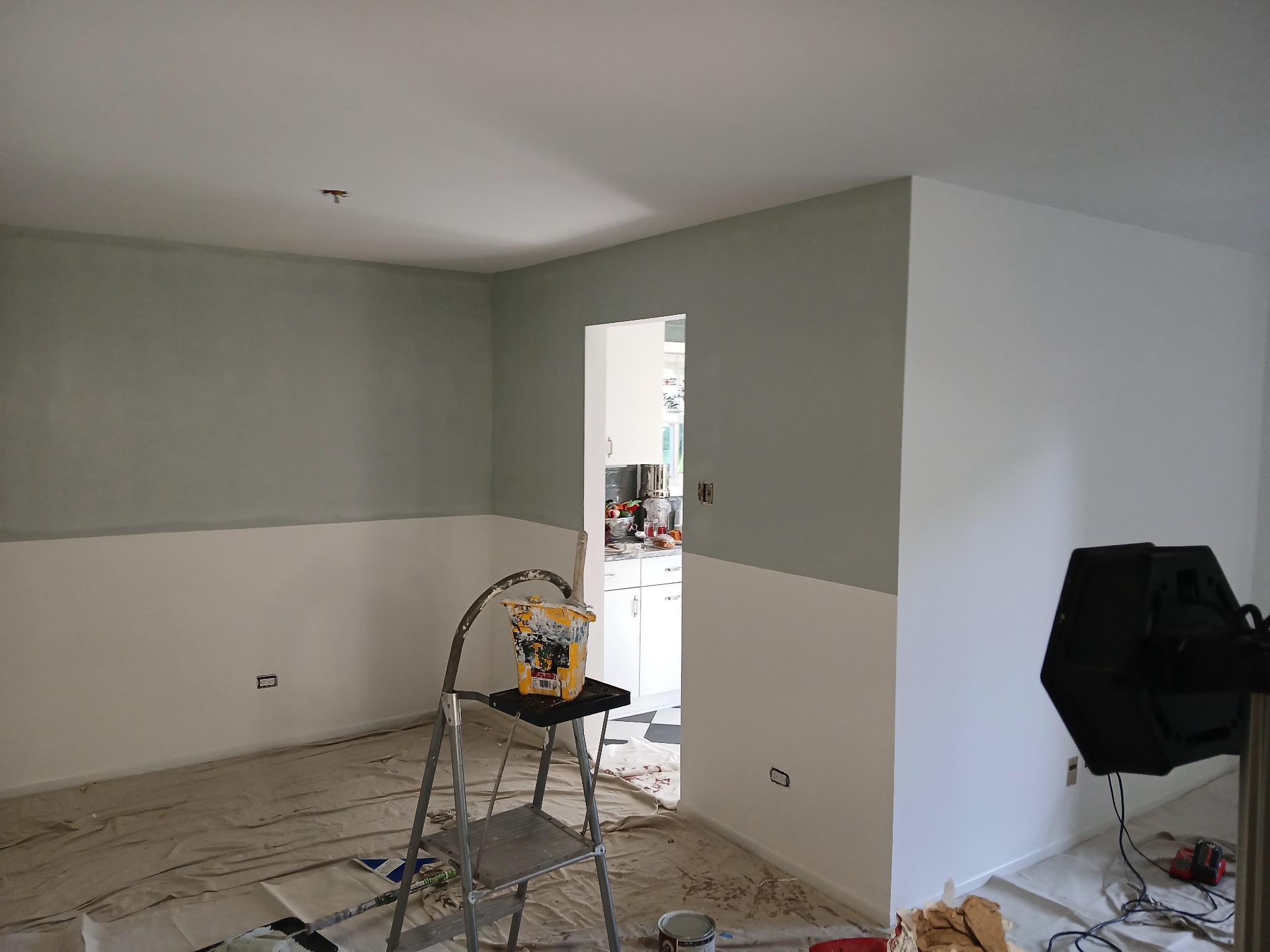 interior room with two-tone painted wall