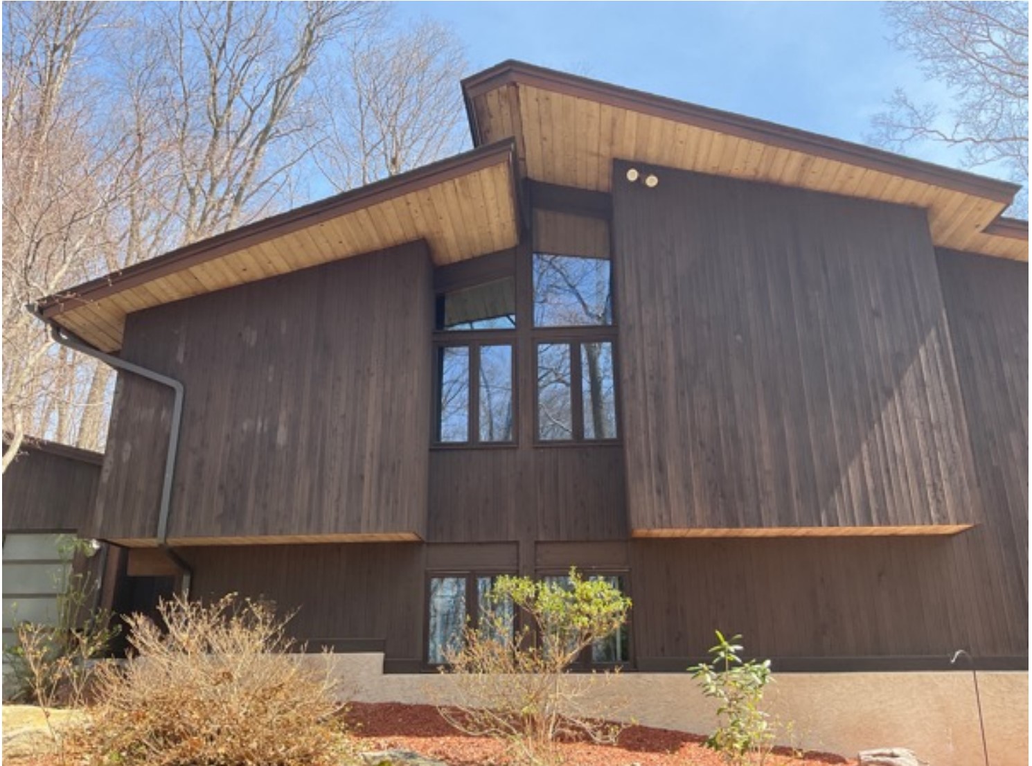 Solid Stain Wood Siding Painting Before