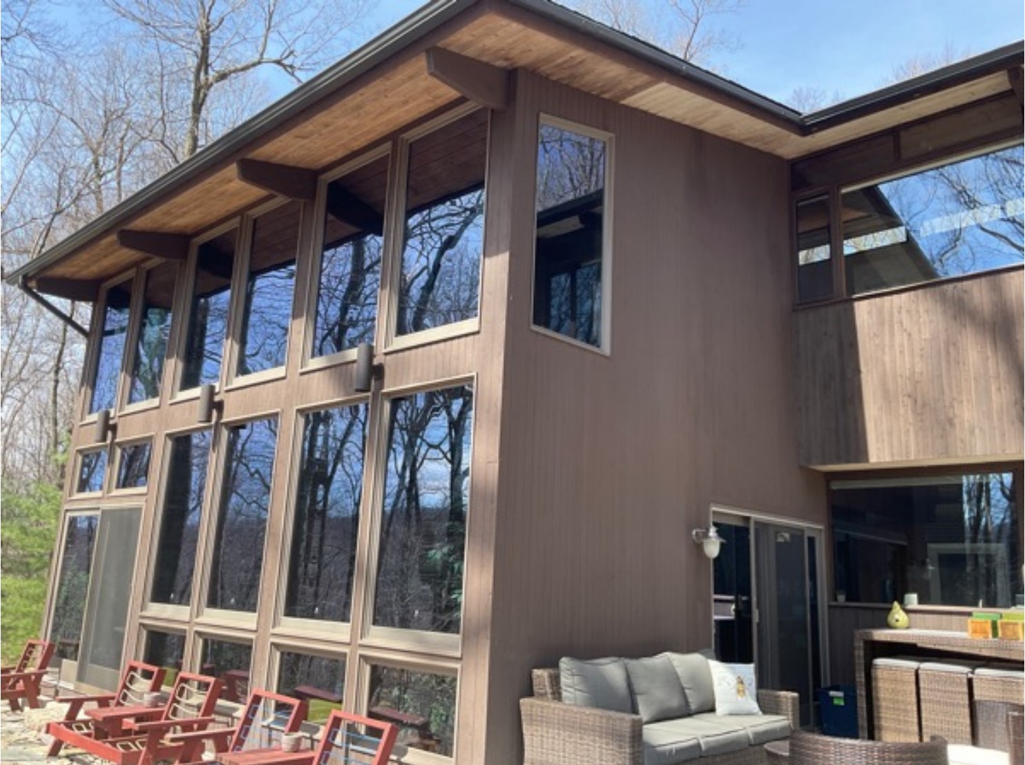 Solid Stain Wood Siding Painting Before