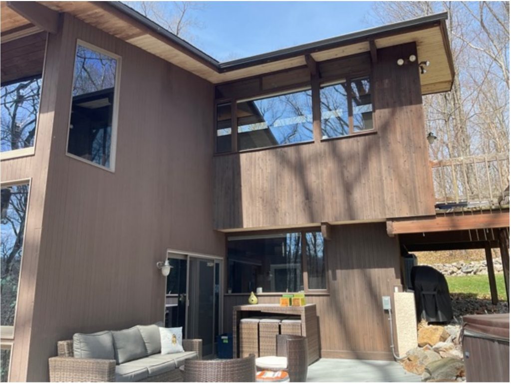 Solid Stain Wood Siding Painting Before