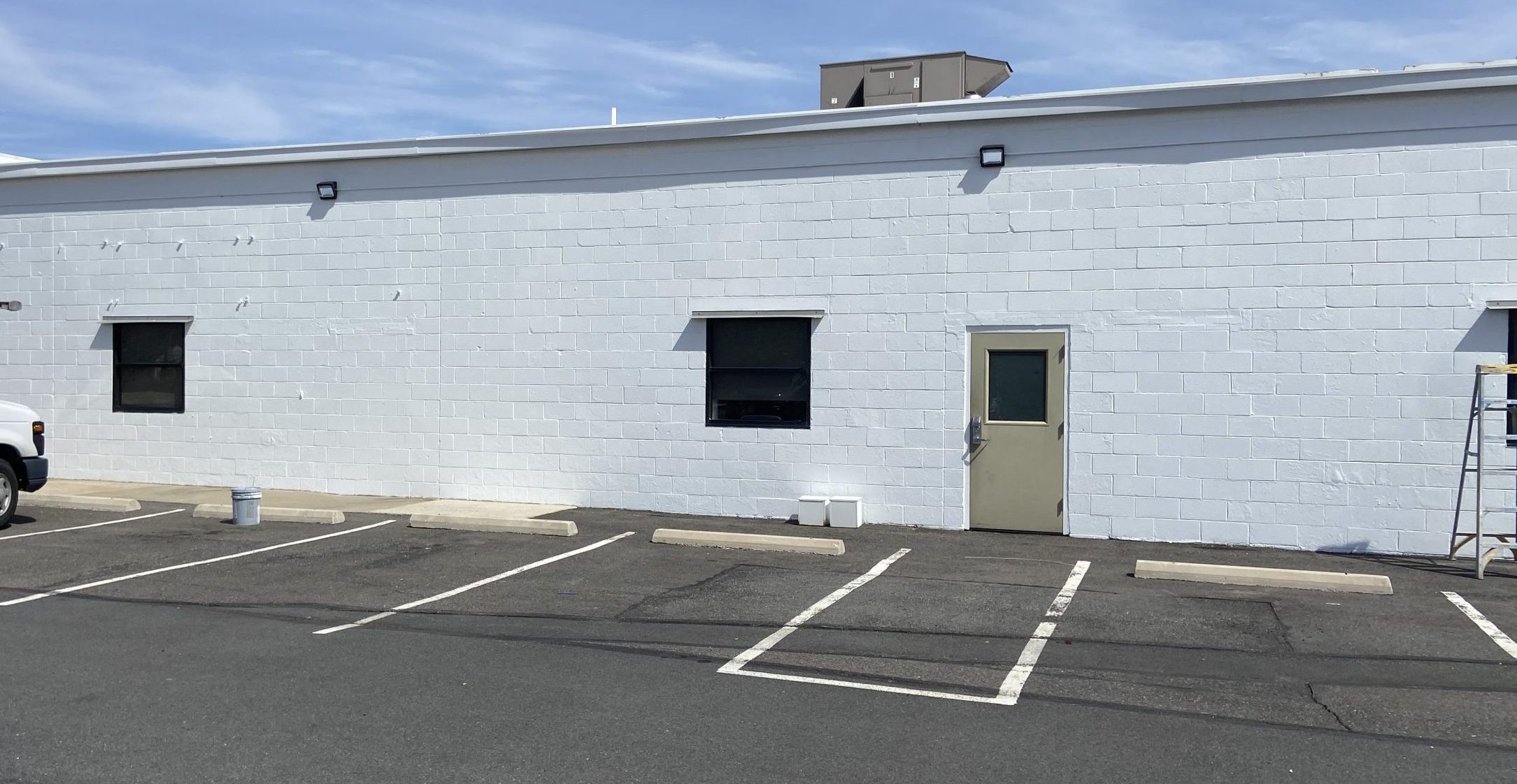 white painted cement wall