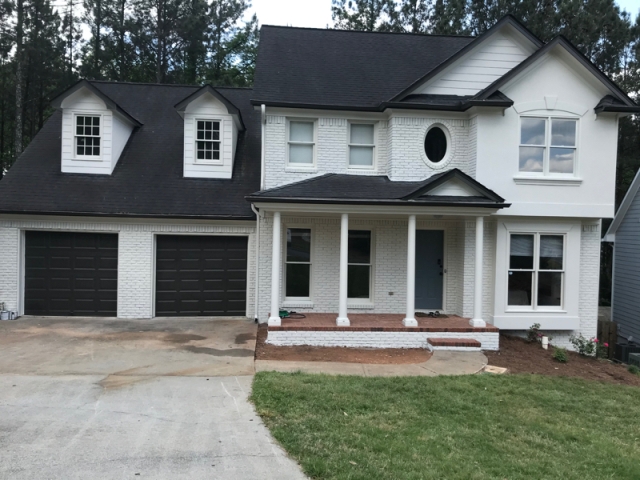 repainted brick exterior in marietta ga