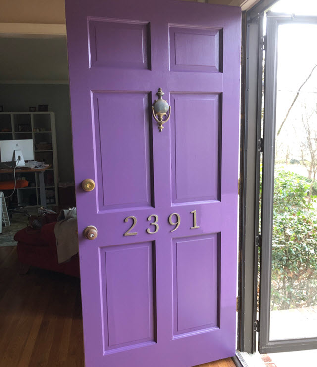 photo of repainted front door in marietta georgia