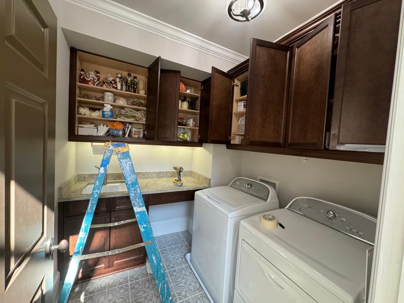 Cabinet Repainting – Laundry Room Before