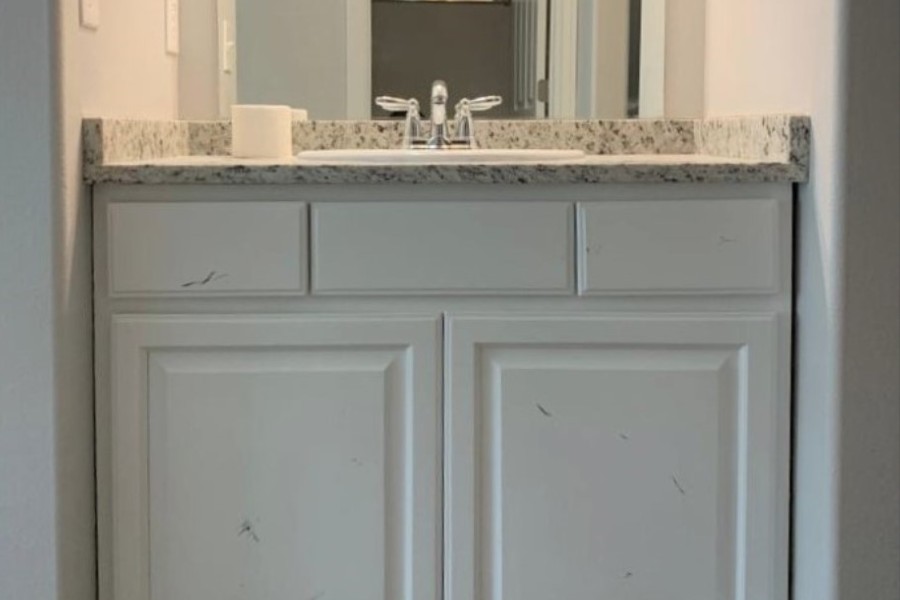 finished vanity cabinets