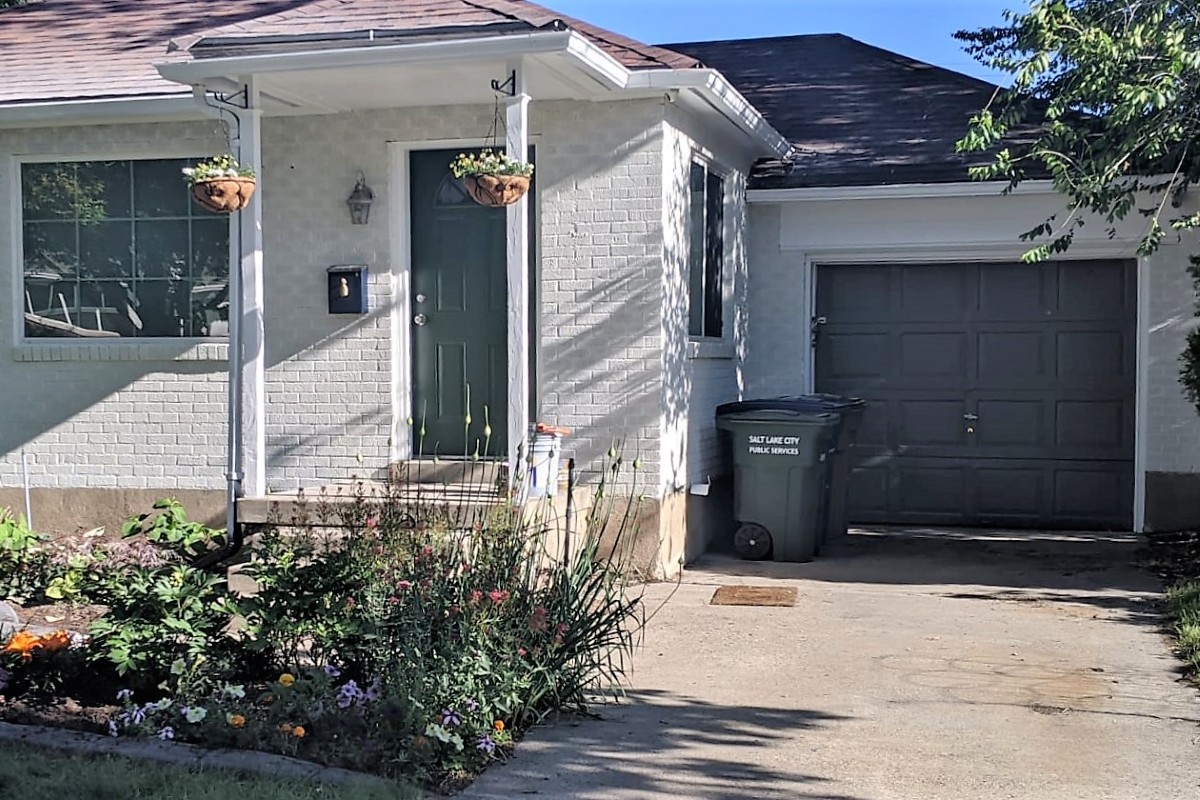 Brick home after painting
