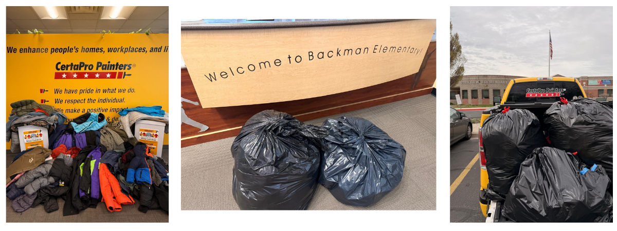 coat drive photo collage