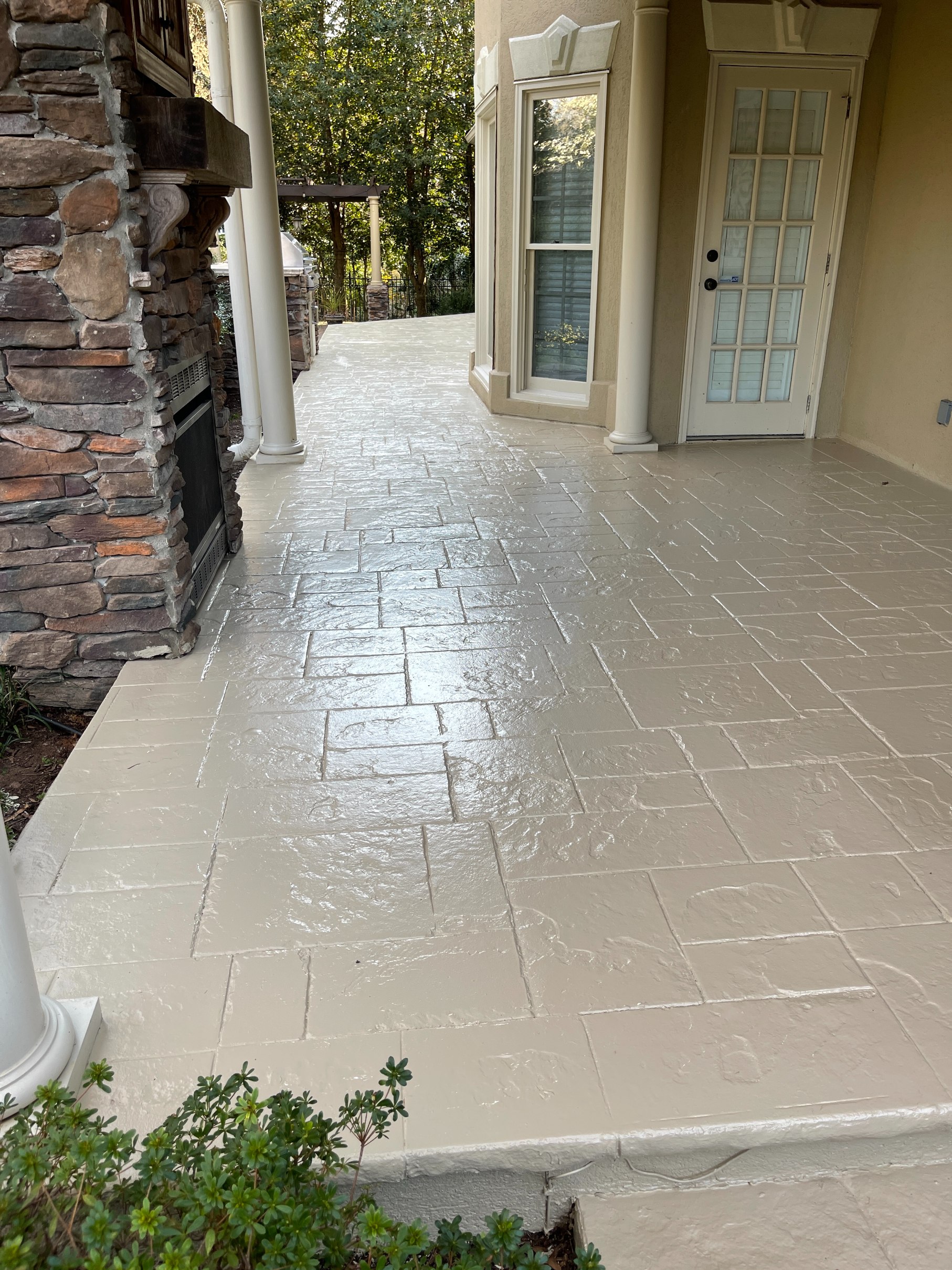 patio after power washing and painting