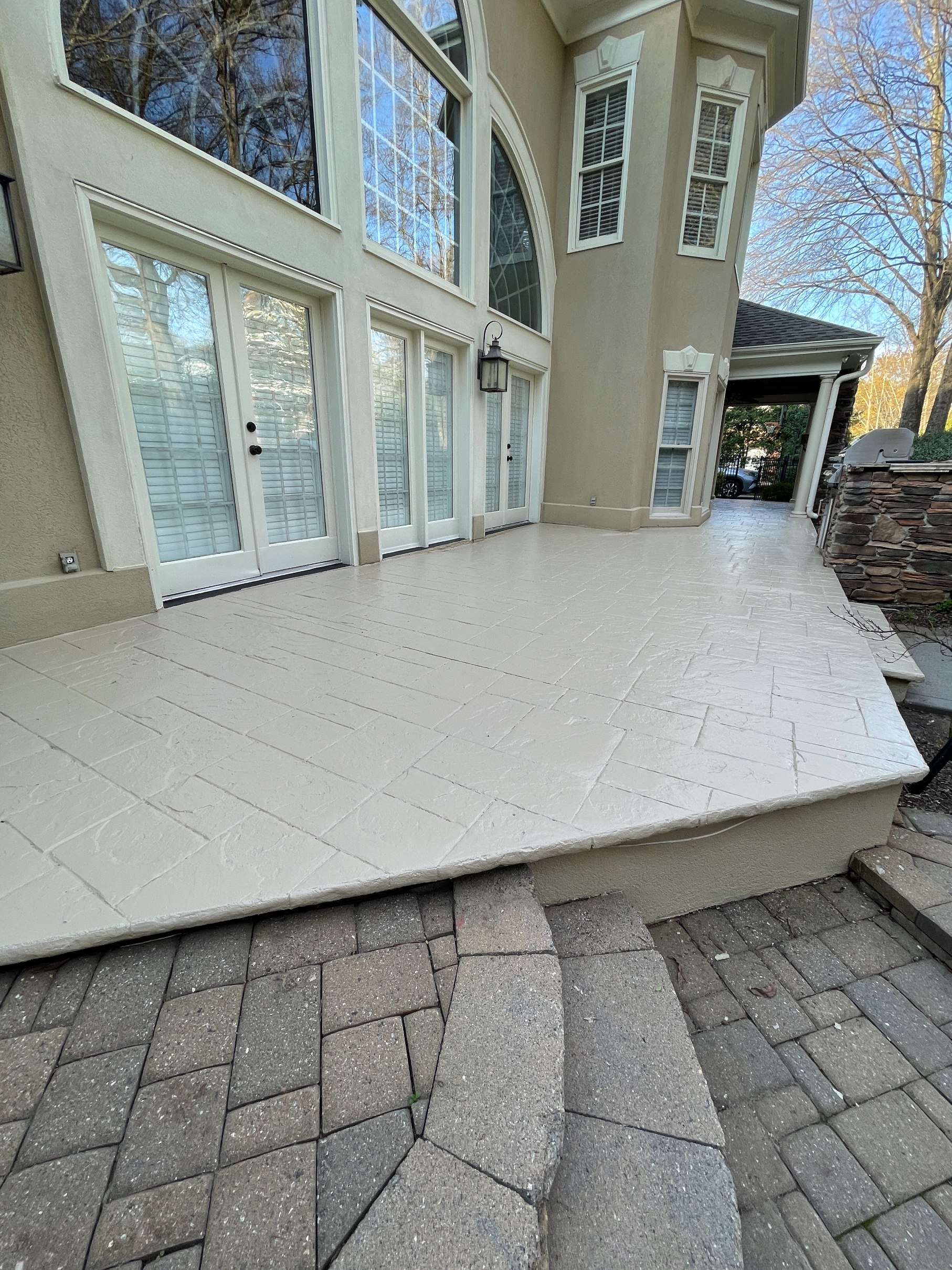 patio after power wash and painting