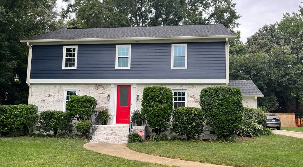 brick exterior and front door painting
