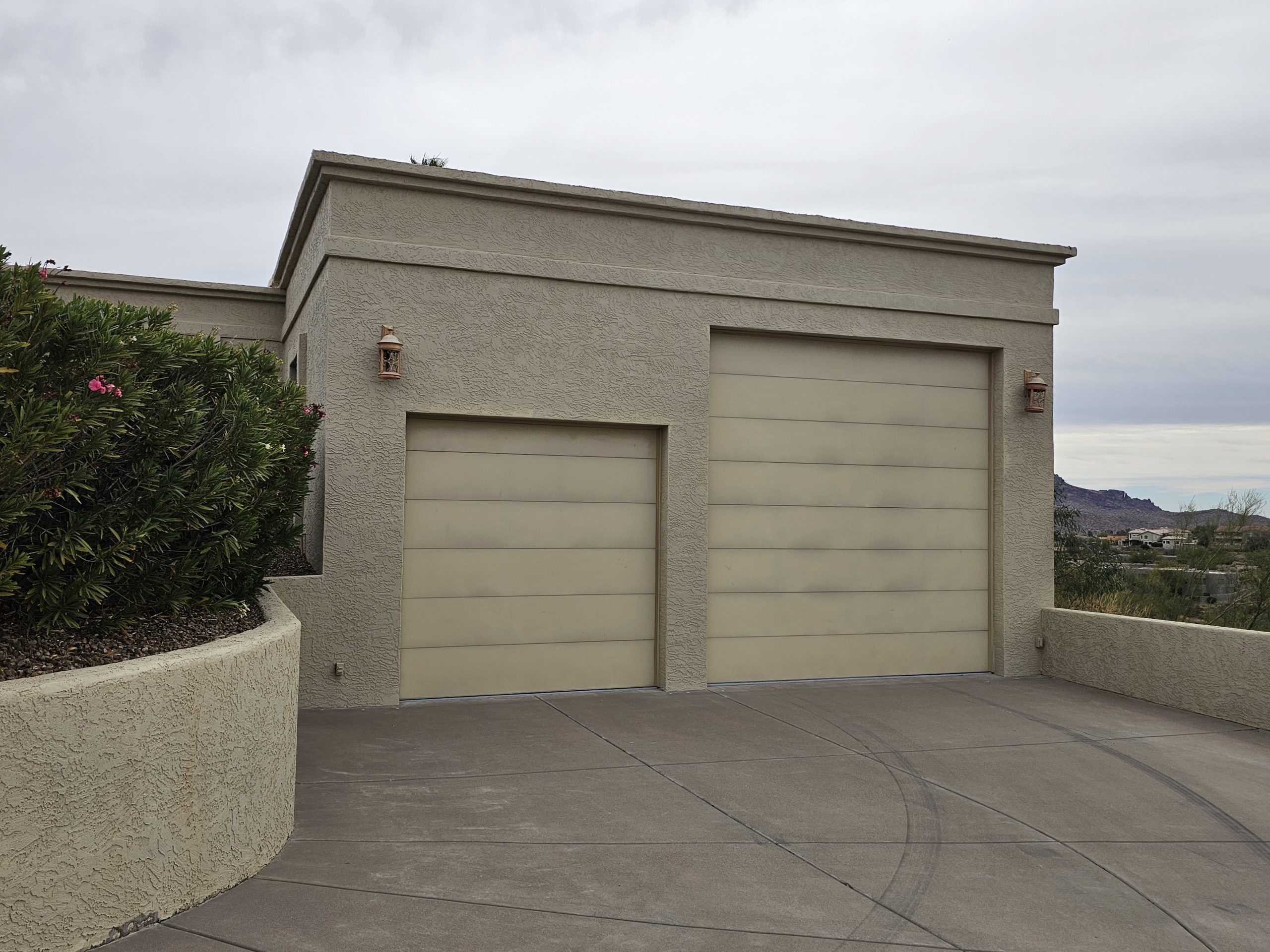 garage door before being painted