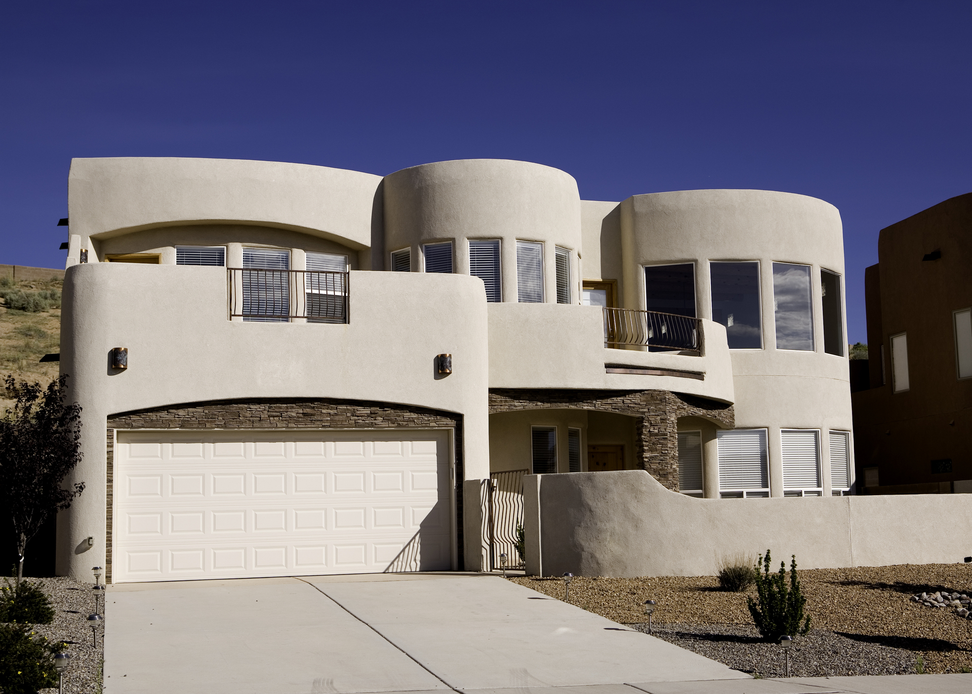 white stucco exterior