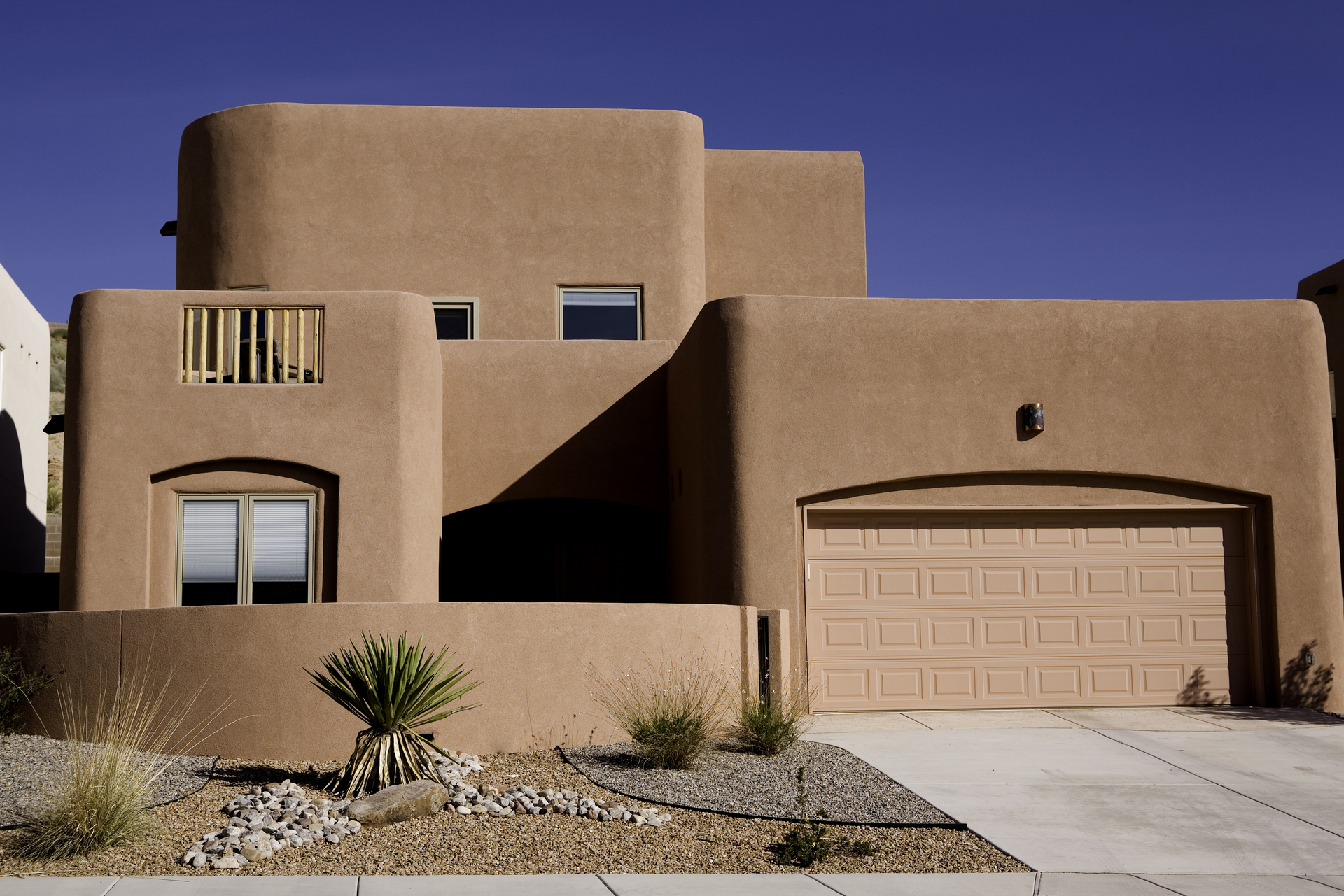 light brown stucco exterior