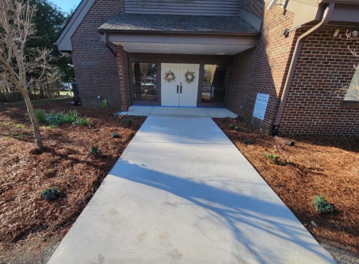 Baptist Church Before Concrete Staining in Clemmons, NC