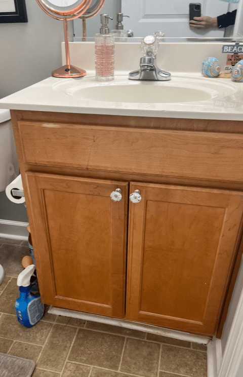 Bathroom Cabinet Painting Before