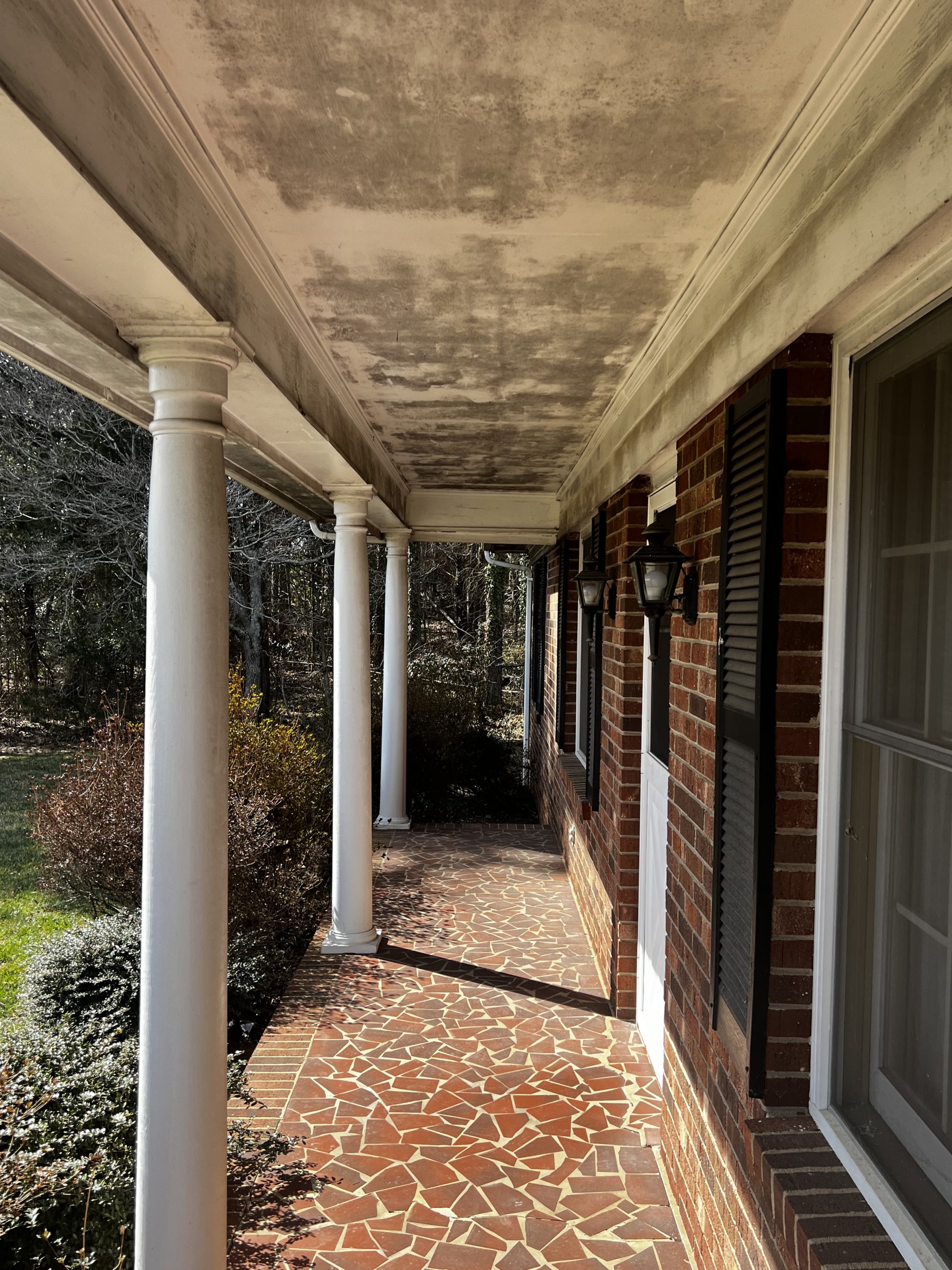 Before Porch and carpentry repair in Winston-Salem