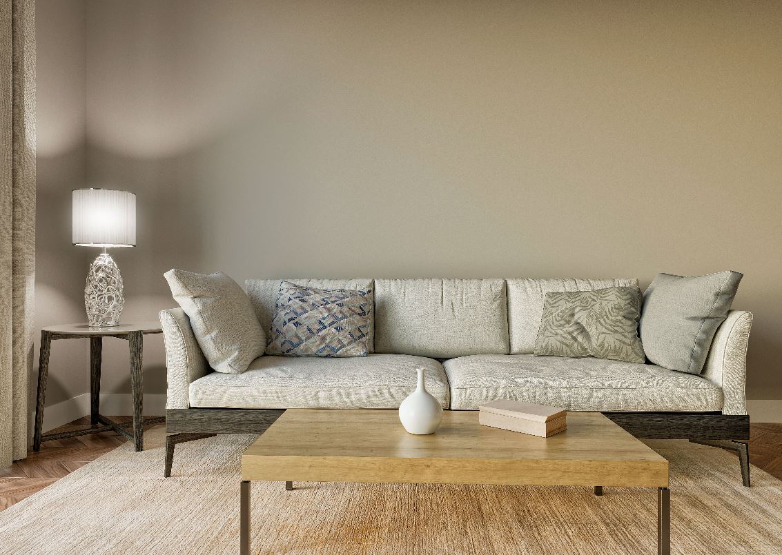 room painted with neutral colors