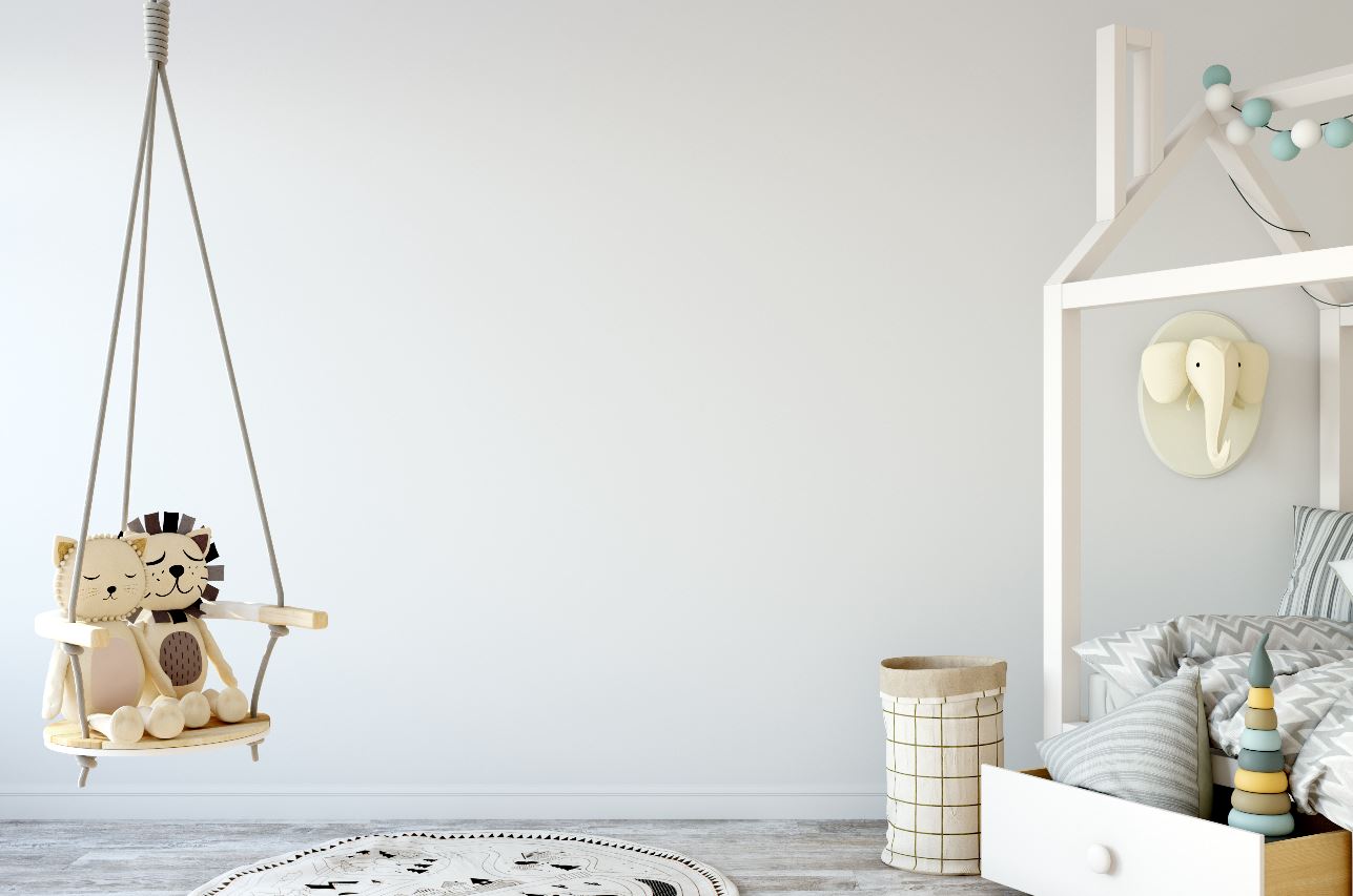 white painted kids room