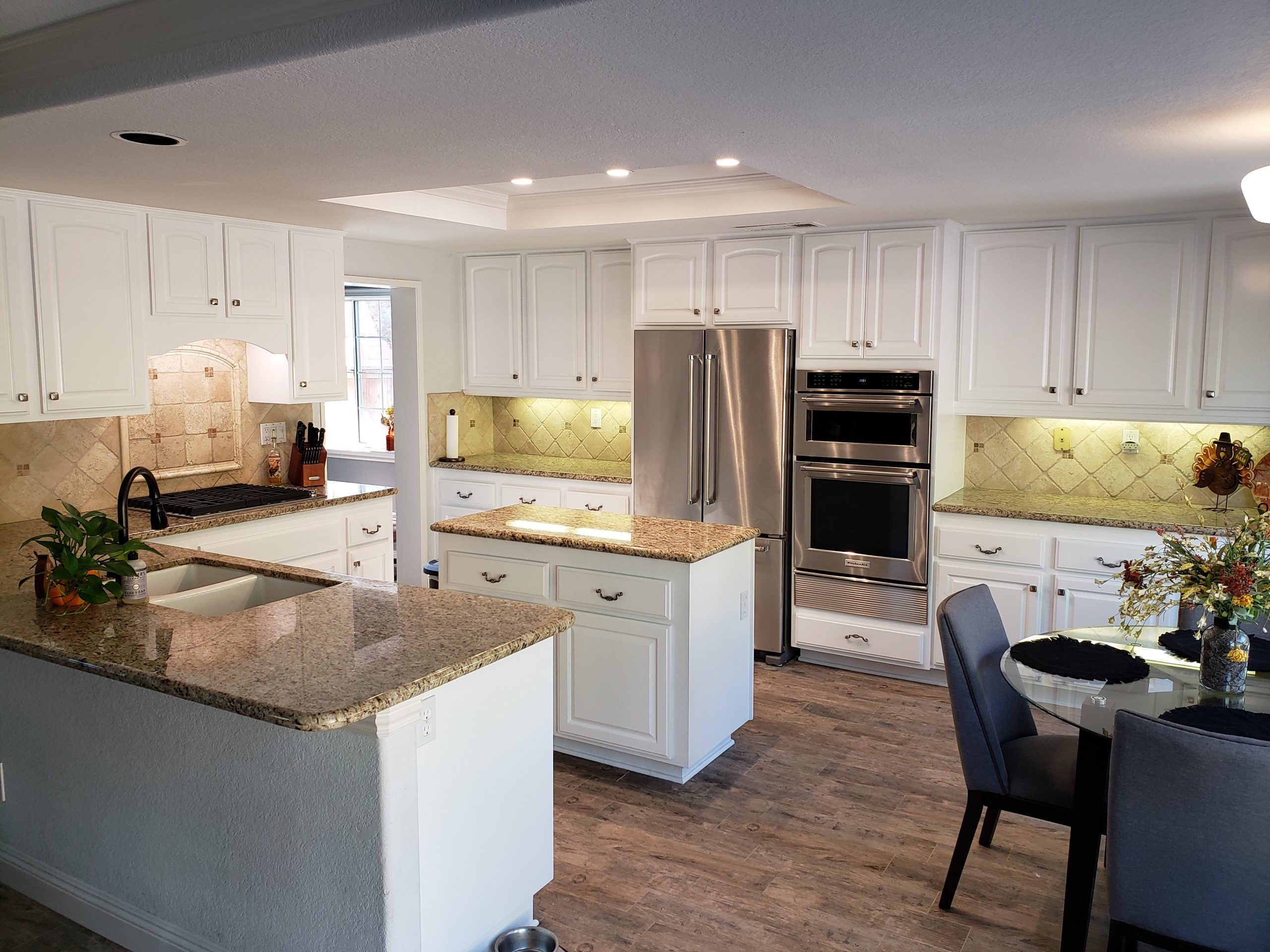 after kitchen cabinet restoration