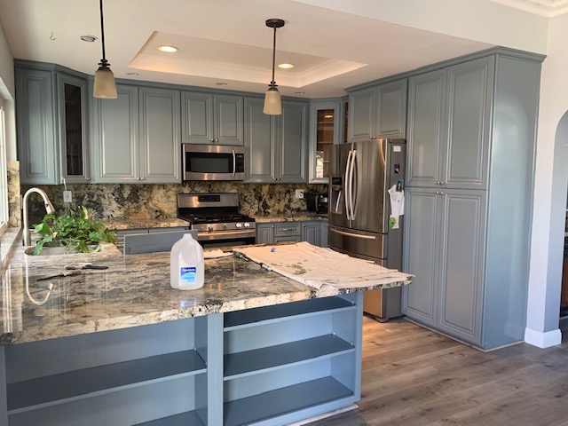 after kitchen cabinet restoration