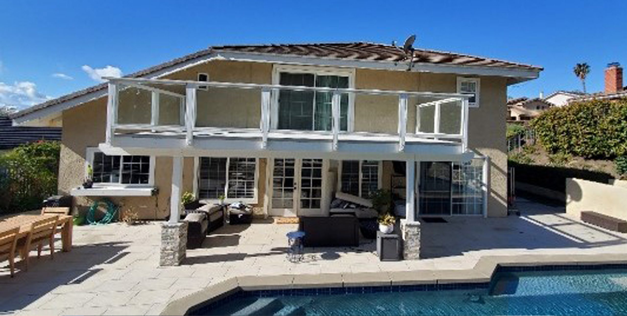 yorba linda pool house before painting