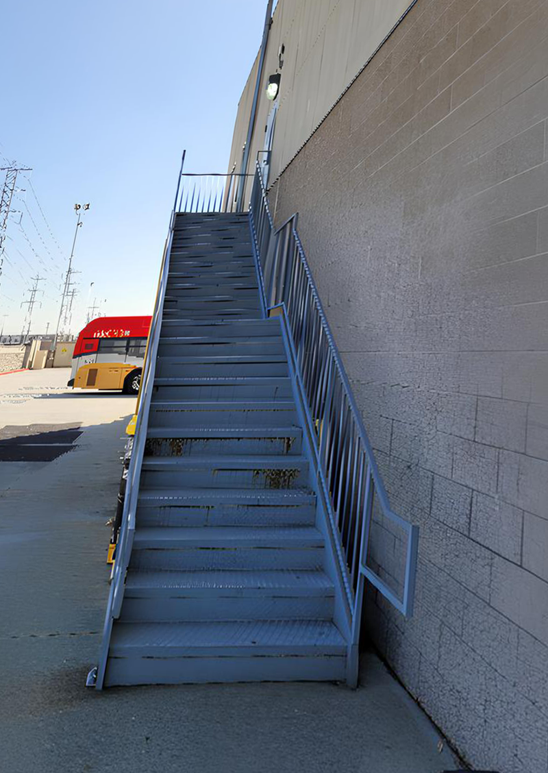 Aged Metallic Stairway Restoration Project Before