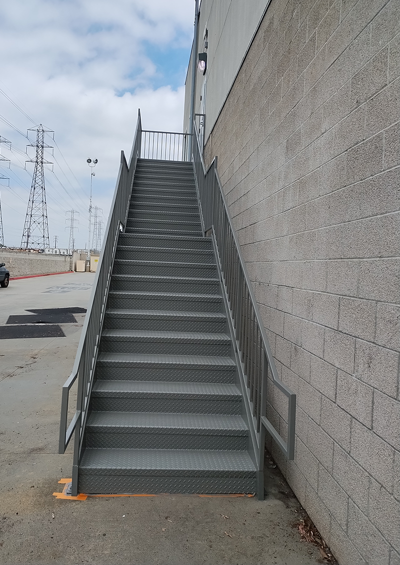 Aged Metallic Stairway Restoration Project After