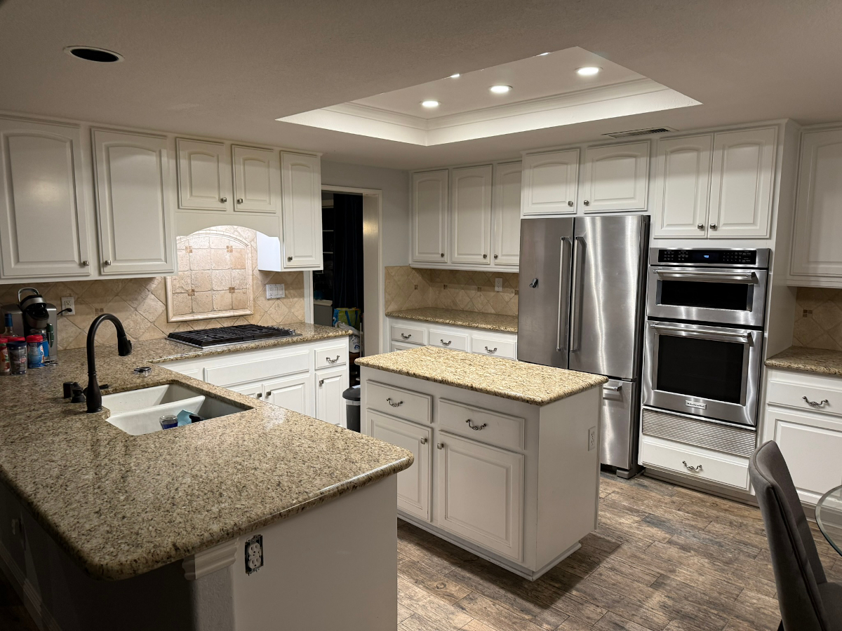 Kitchen Island Accent Painting Before