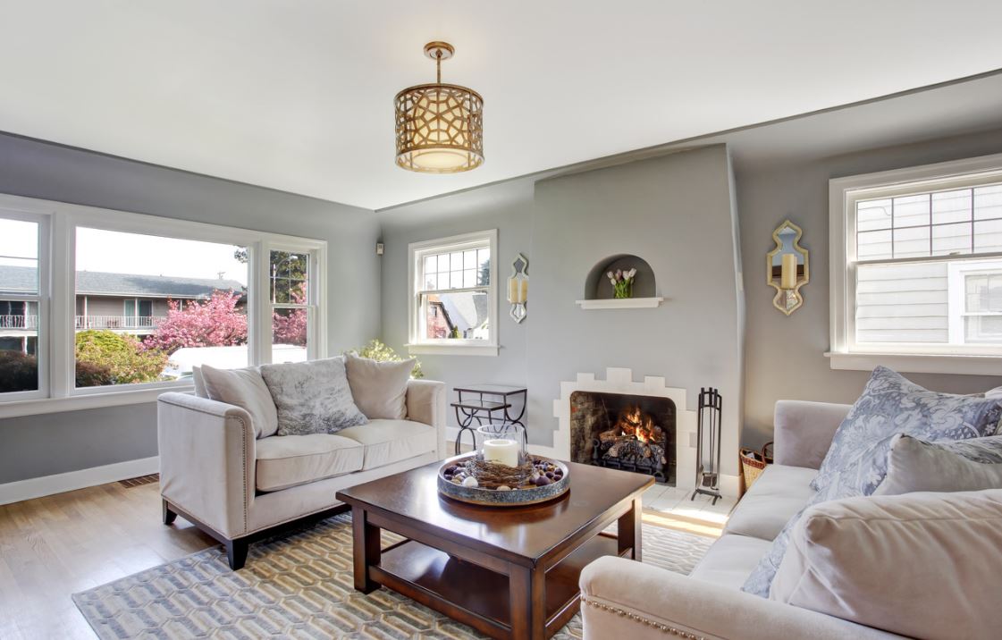 grey painted living room