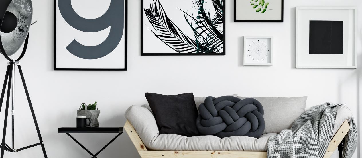 black and white painted room