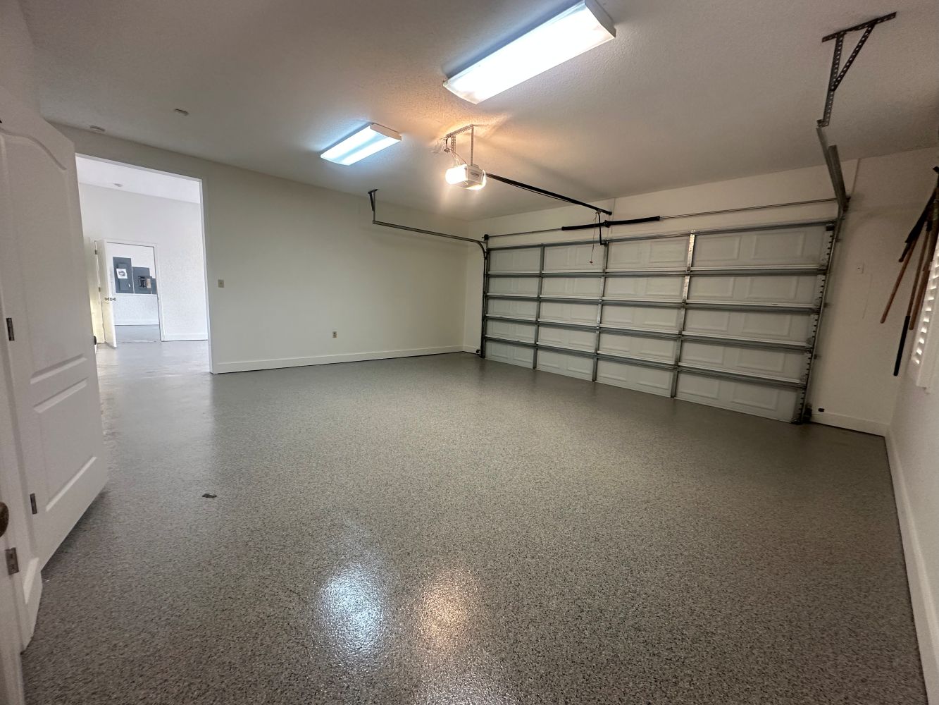 repainted home garage interior