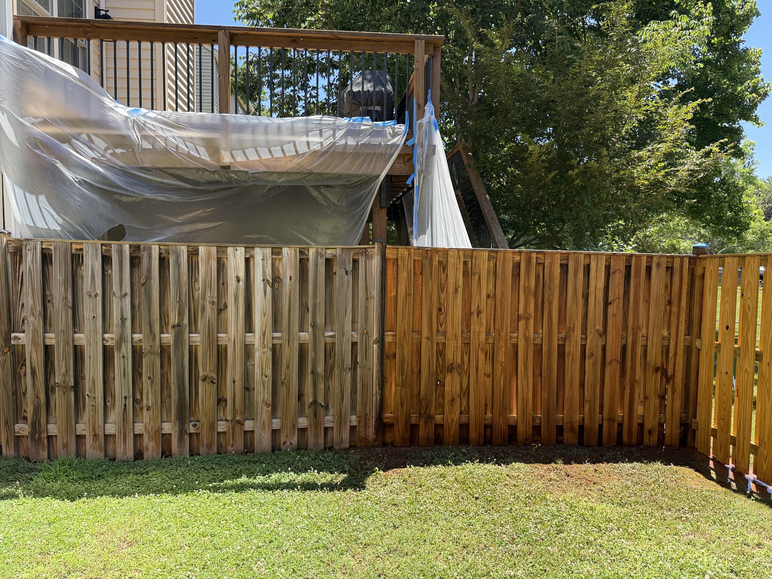 before fence staining