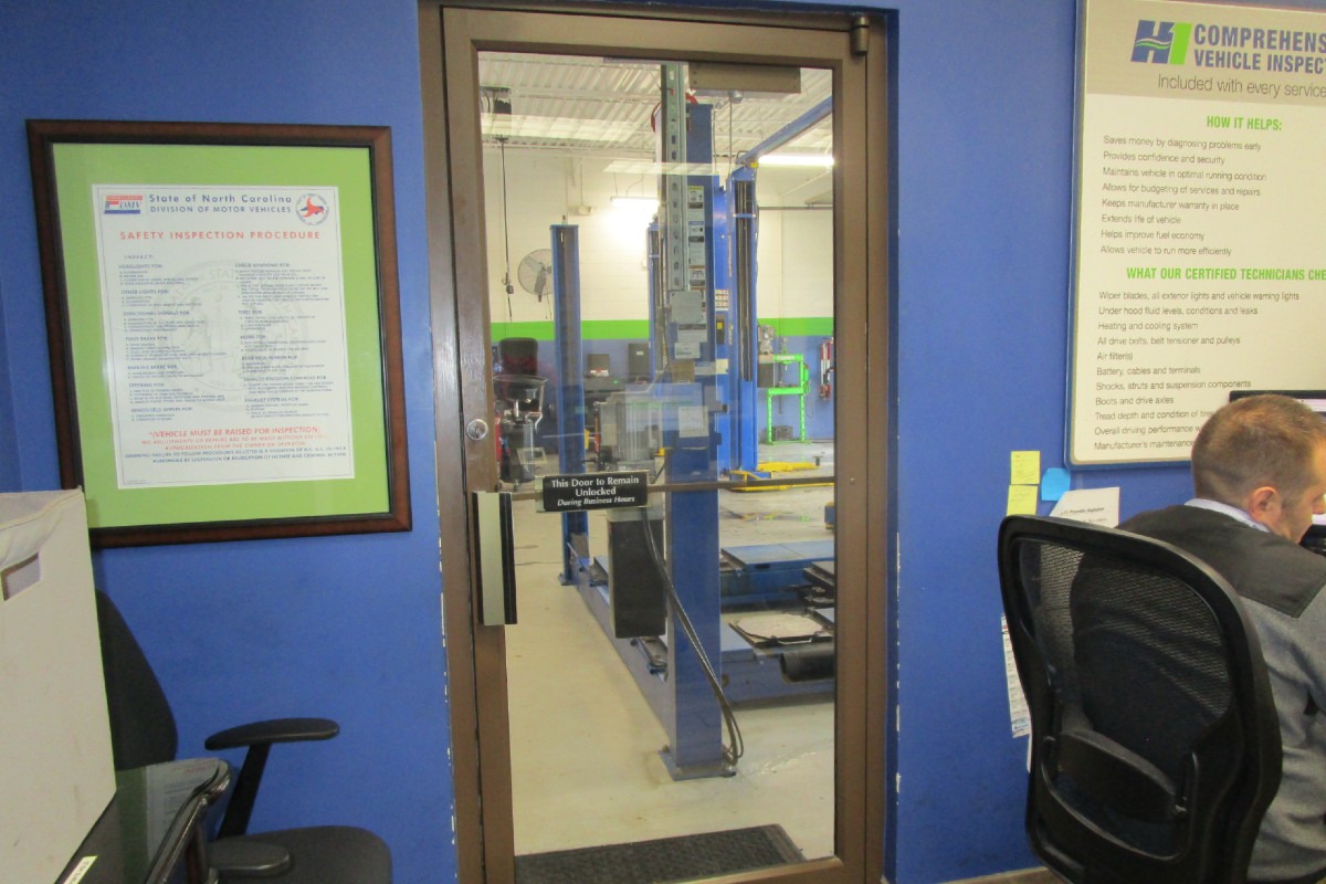 Peeling door frame at Honest-1 Auto Care