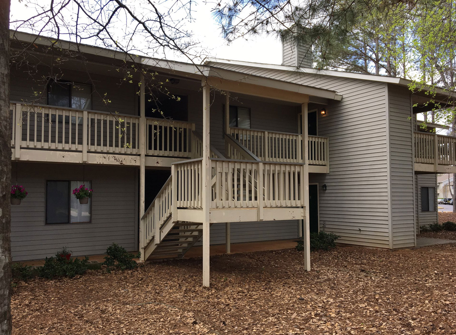 Village Lakeside Exterior Apartment Painting Before