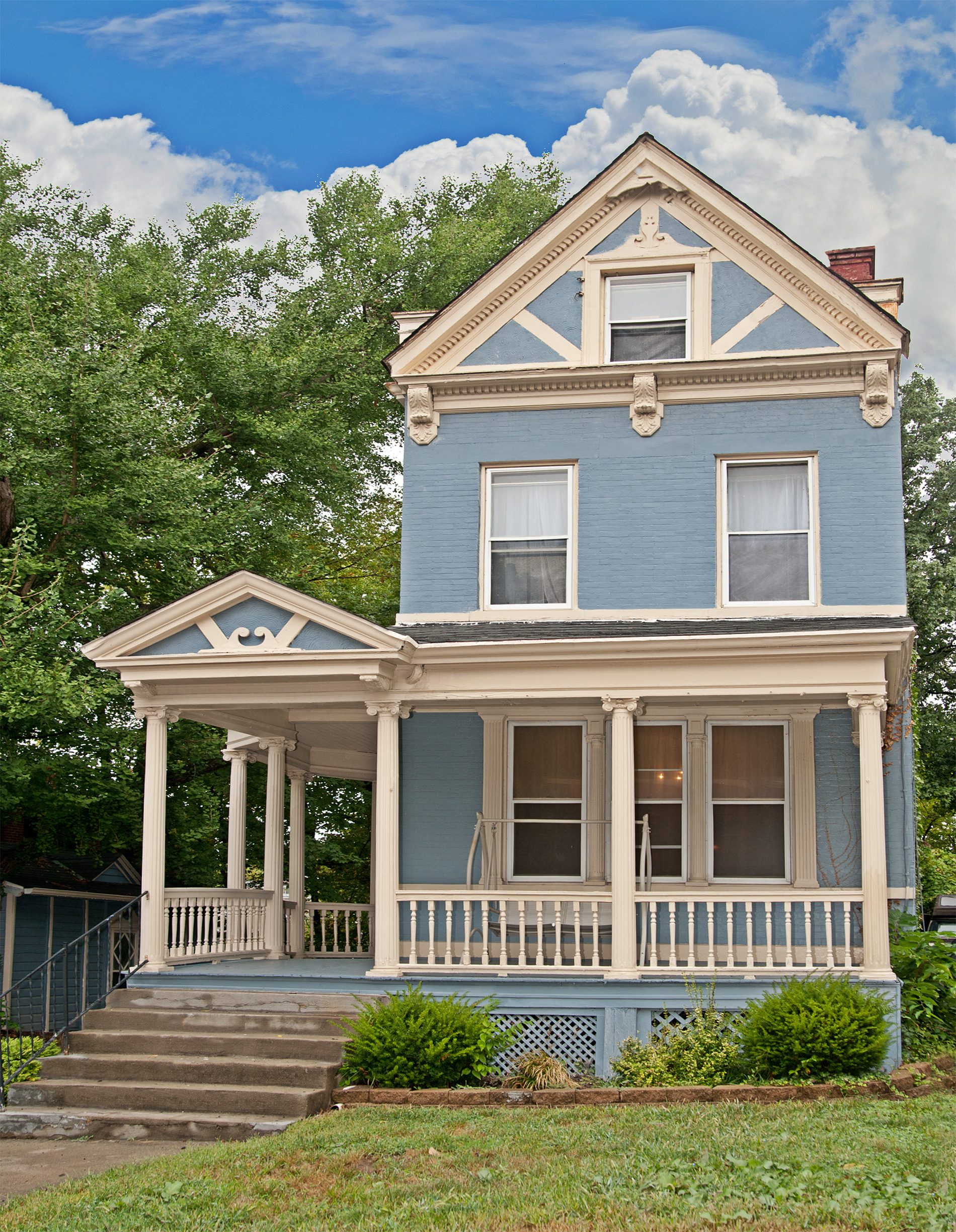 exterior blue brick color