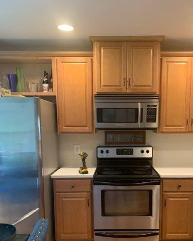 Cabinets Brown to White Before