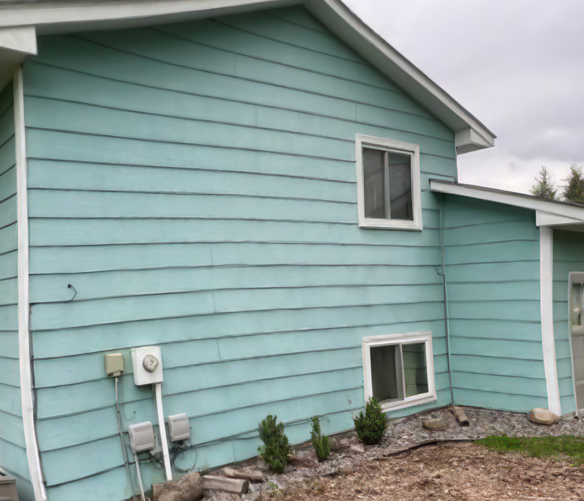Teal Home Exterior Repainted Before