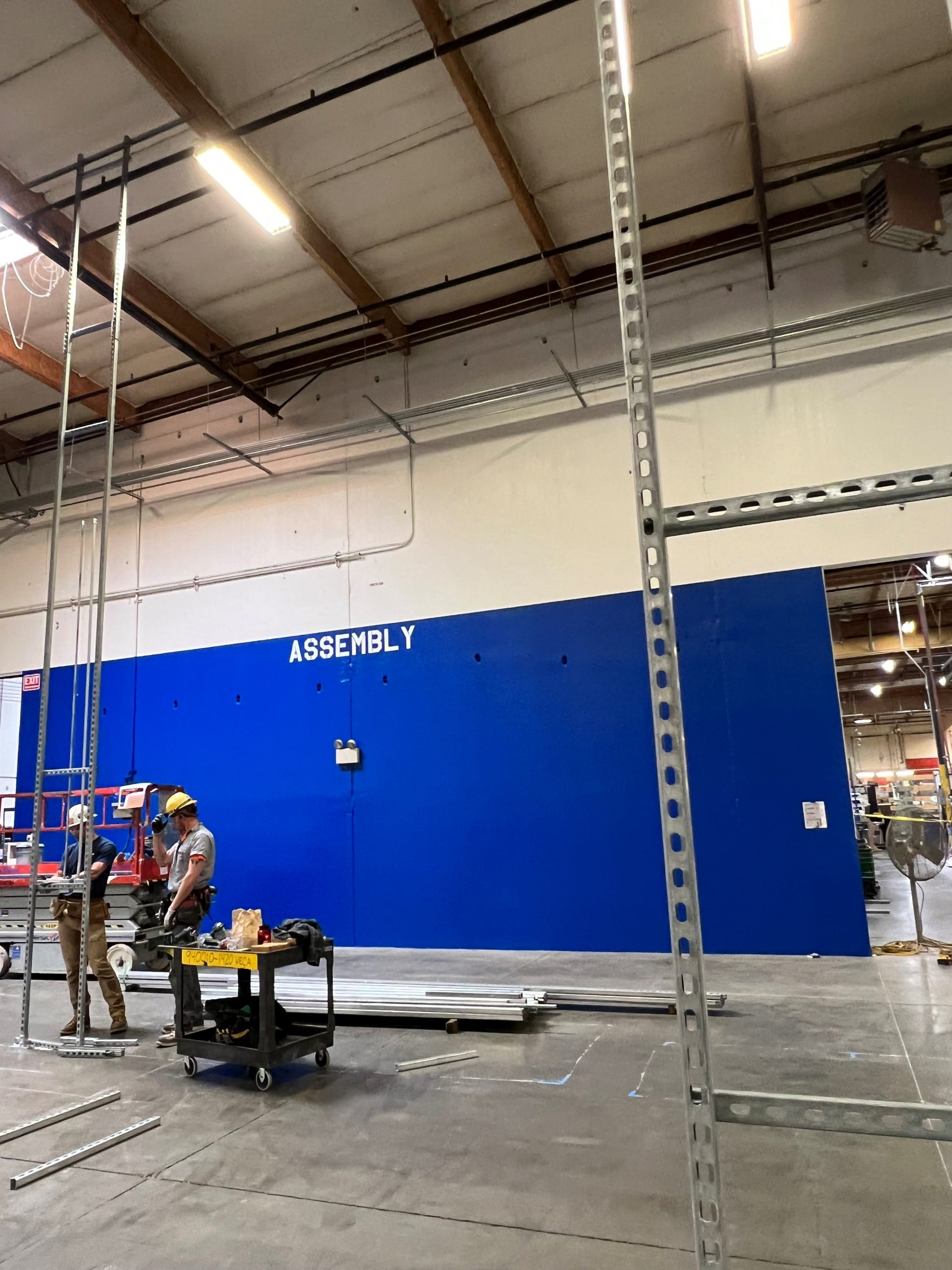 Assembly Wall Repaint blue