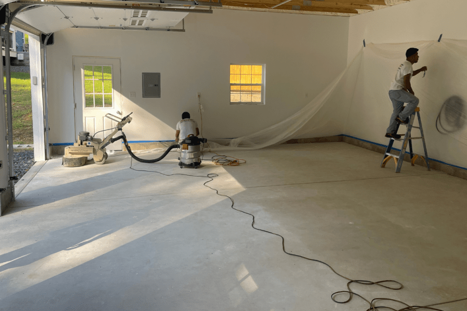 Garage Epoxy Floor Coating in Albany, NY Before